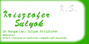 krisztofer sulyok business card